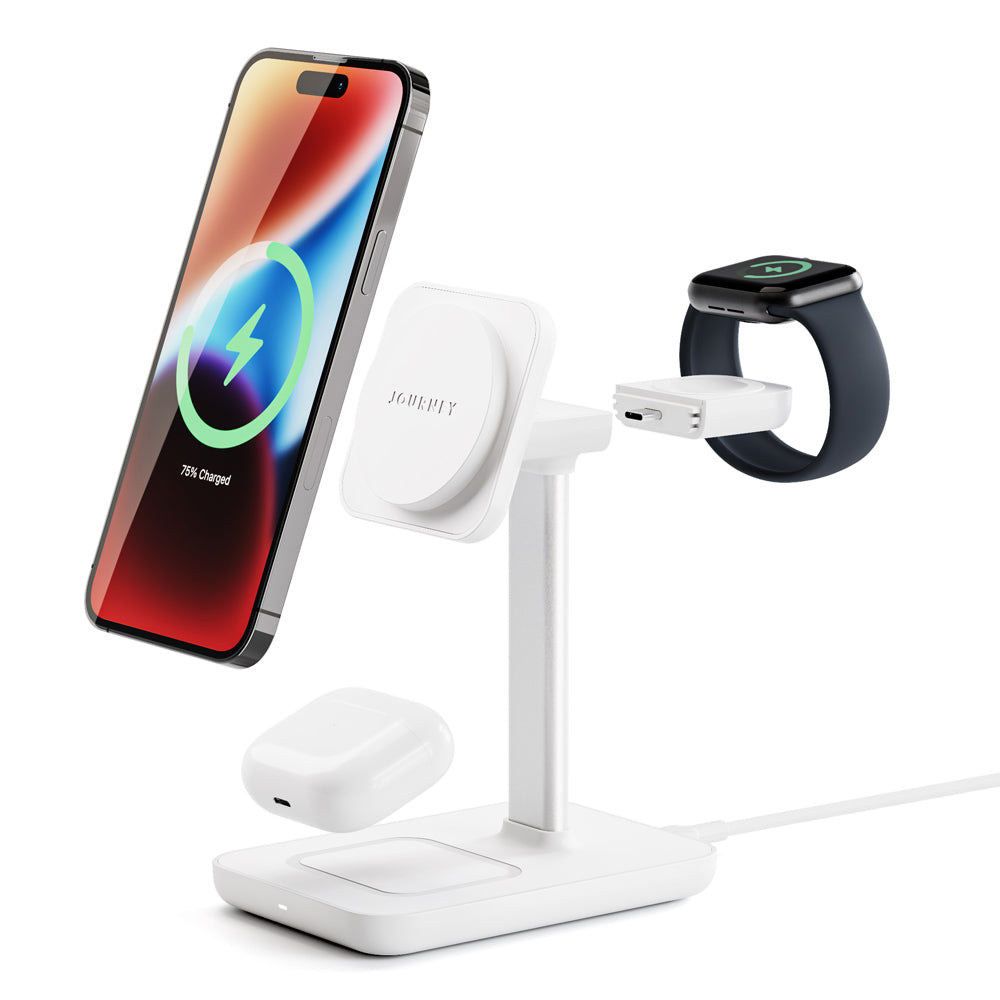 Trio 3-in-1 Wireless Charging Station White